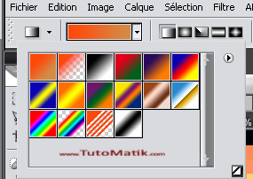 Sélection d'un type de dégradé