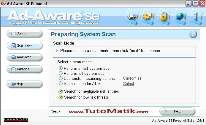 faire un scanning complet du système