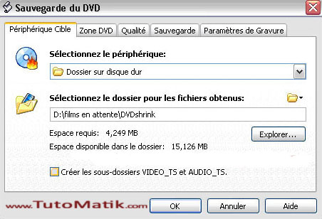 sauvegarde du dvd