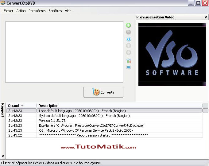 Fenêtre principale de convertxtodvd