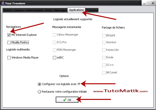 Configurer une application sur un proxy