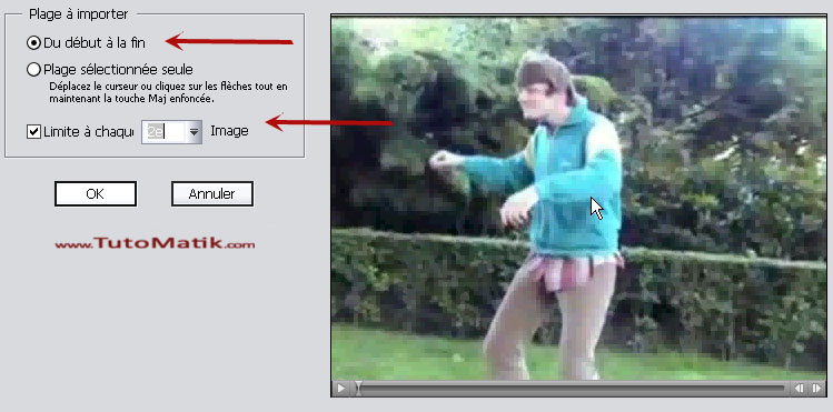 configuration de capture vidéo